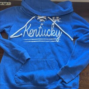NCAA Cropped Blue Kentucky Lace Up Hoodie